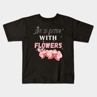 Flowers lover design gift for her who love floral design colorful flowers Kids T-Shirt